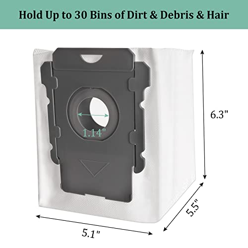 12 Pack Vacuum Bags for iRobot Roomba i7 i7+, j7 j7+, i3 i3+, i6 i6+, i8 i8+, s9 s9+, i4 i4+, Vacuum Replacement Bags for iRobot, Clean Base Automatic Dirt Disposal Bags